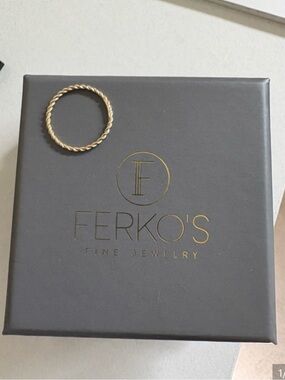 14k Solid Gold Twisted Rope Ring- 1.2mm Size 5 1/2 Ferkos Fine Jewelry Rings